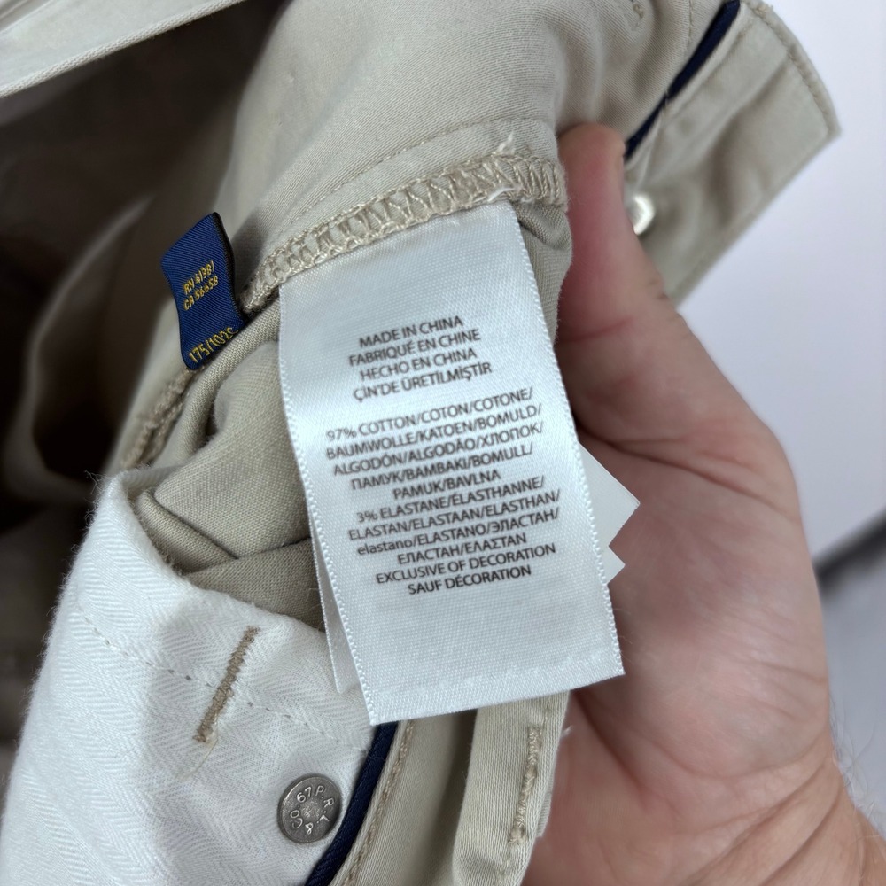 Polo Ralph Lauren 5 Pocket Chino Pants Mens 40x31 (Tag 40x32) Khaki Stretch Prep - Picture 9 of 11